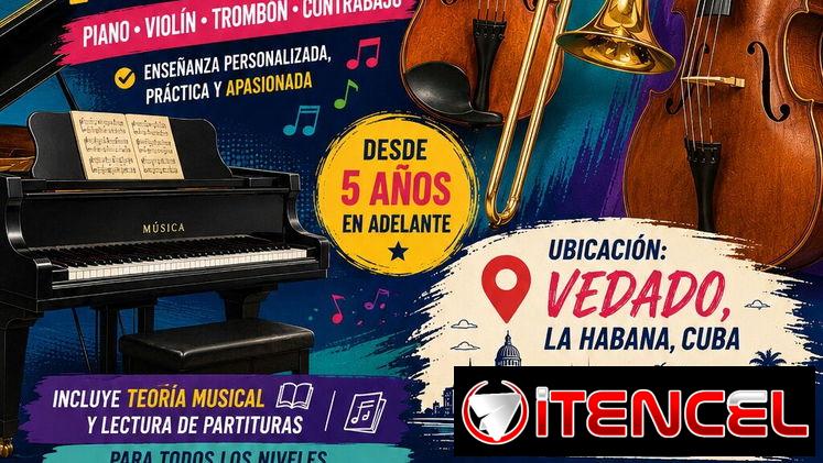 🎹 Clases de Piano, Violín, Trombón y Contrabajo – Vedado