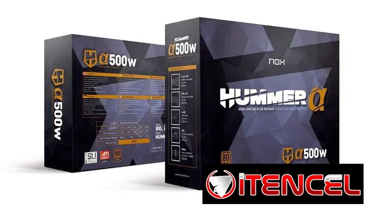 🚧 Fuente de alimentación  Marca Hummer 500W – 80 PLUS BRONZE 🚧