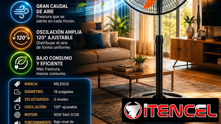 🍃 VENTILADOR 🍃 MILEXUS DE PEDESTAL – CICLON. MENSAJERIA CON FACTURA Y GARANTIA. 📲 54833699