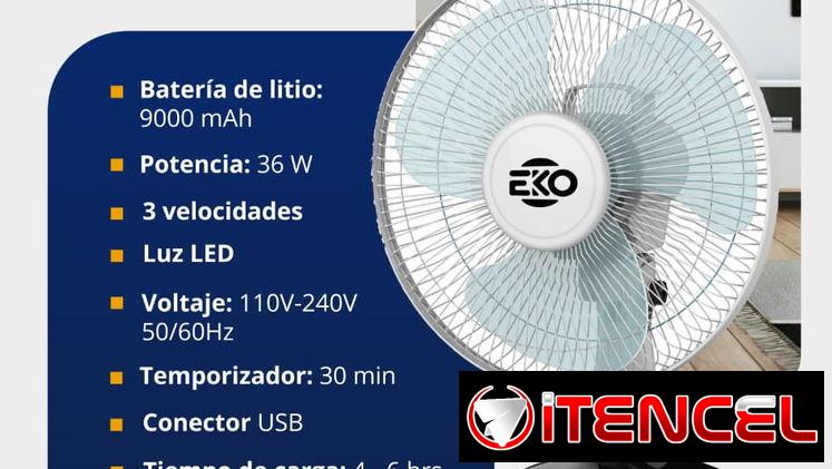 Ventilador recargable de mesa 12″ Eko