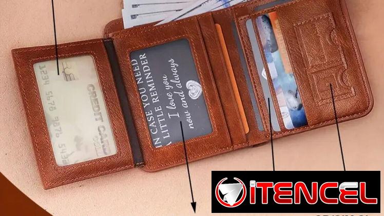 Billetera en cuero genuino/ampli capacidad