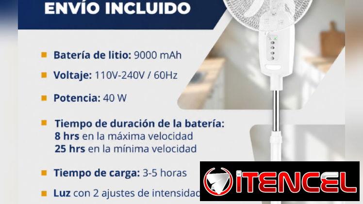 Ventilador Recargable de Pedestal EKO