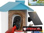 Camara solar para patio con comedero para pajaros