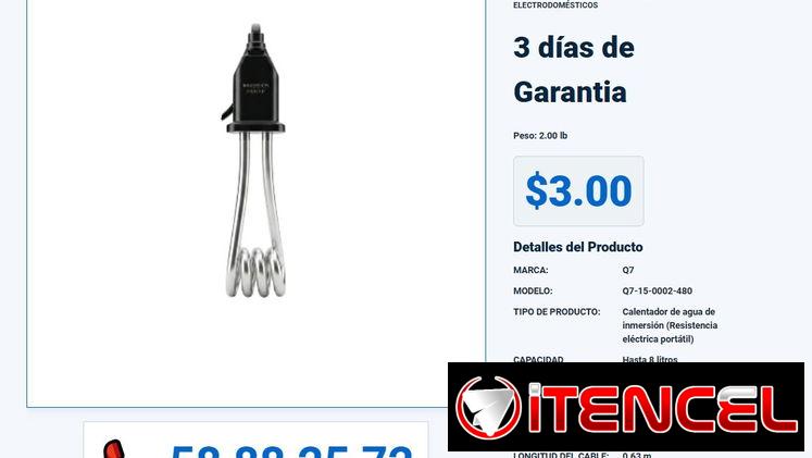 CALENTADOR ELÉCTRICO DE INMERSIÓN 480W VPT-0078