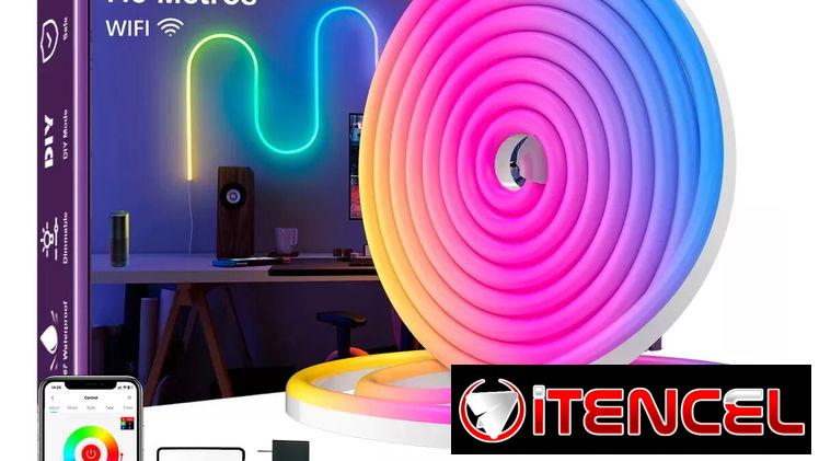 Luces Neón Flex Led Rgb WIFI 7.5m  Impermeable, Neón Flexible Luz Led Para Cuarto Tv,Bar,