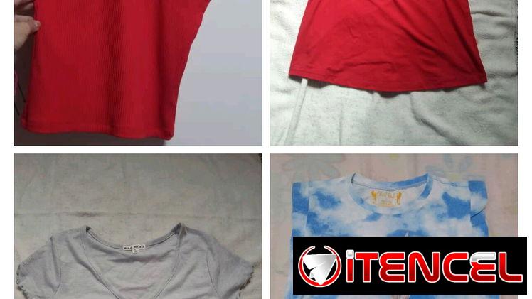Blusas, vestidos, blumers sin costuras, pullovers, shores de mezclilla, short deportivo, saya de vinil.