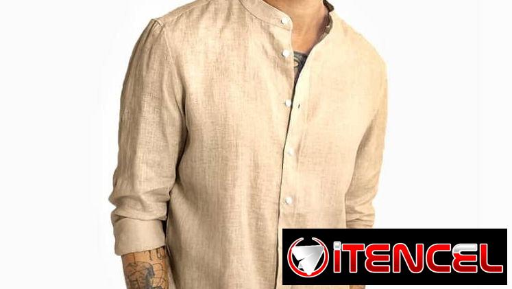 Juego de lino beige para hombre , conjunto beige de lino , camisa beige , pantalon beige, ropa de lino