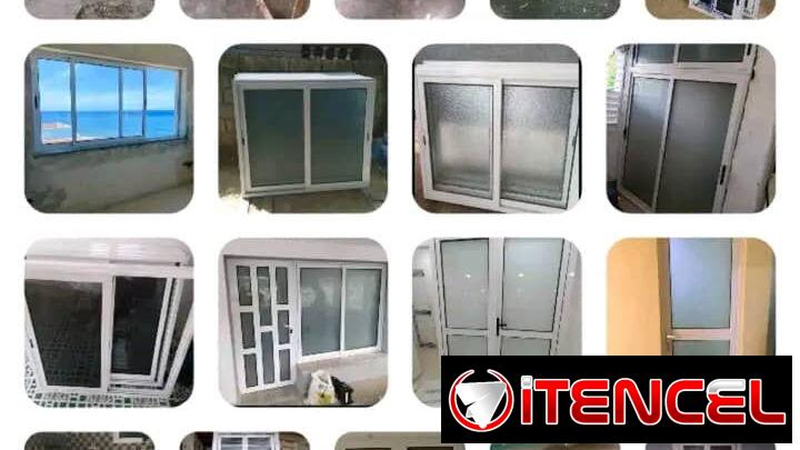 🚪53353801ℹ️ metro cuadrado Usd  Puertas de aluminio y melamina toda medidas  Puerta de aluminio con cristal Ventana d