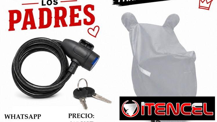 CAPA DE MOTO+CANDADO DE CABLE CON LLAVE, ENTREGA DE FACTURA, VARIEDAD DE OFERTAS ESPECIALES