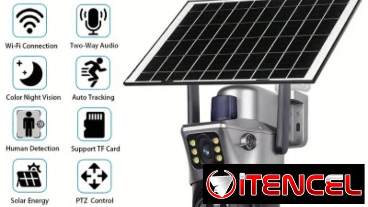 Cámara solar vigilancia exterior 8Mpx/ 2 cámaras