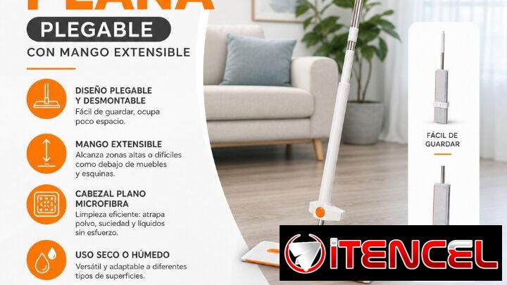 Fregona Plana Con Mango Extensible