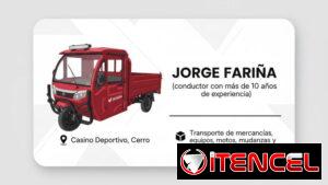 Servicios de transporte de cargas en triciclo eléctrico