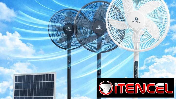 Ventilador recargable con panel solar