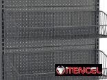 Estante con cestas metálicas (Gris o Blanco) Panel trasero perforado