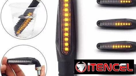 Flasher interno incorporado Indicadores secuenciales, flexibles, muy brillantes, finos-aerodinámicos, más largos (12 led