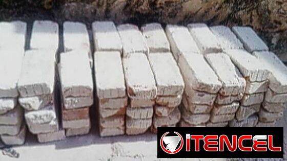 Arena lavada,ladrillos recuperados