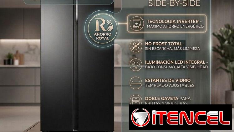 ❄️ ¡NUEVO! Refrigerador Side-by-Side Royal de 20P – Tecnología Inverter ❄️