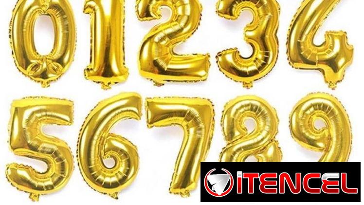 Globos de números y letras diferentes pulgadas