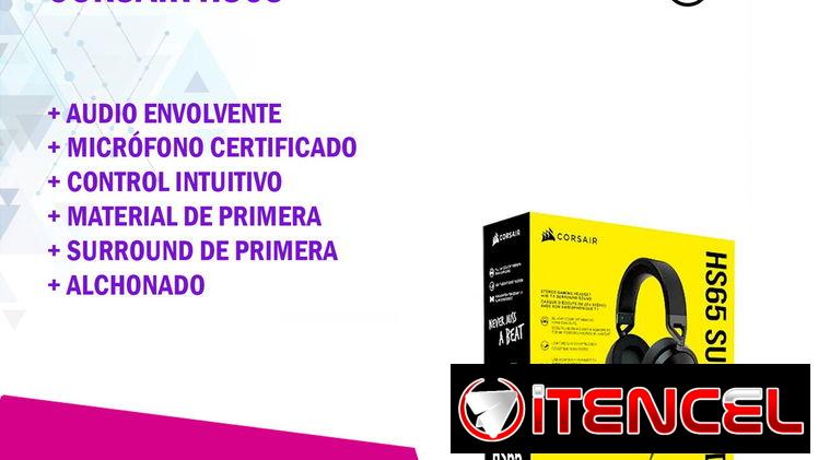 🎧 AUDÍFONOS CORSAIR HS65 — SONIDO ENVOLVENTE Y COMODIDAD PREMIUM PARA GAMERS Y PROFESIONALES