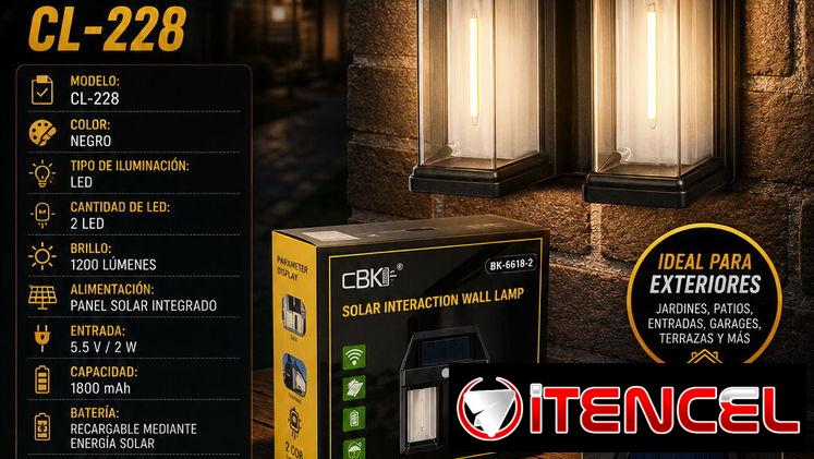 ☀️ SEGUIMOS ☀️ CON OFERTAS ☀️ SOLARES ☀️ LAMPARA SOLAR DE PARED CL-228. MENSAJERÍA CON FACTURA. 📲 54833699