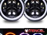 PANTALLAS LED TIPO LUPAS DE 17″ CON OJOS DE ANGEL LUZ LARGA Y CORTA PARA AUTOS O MOTOS✨🔆✨.