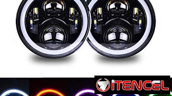 PANTALLAS LED TIPO LUPAS DE 17″ CON OJOS DE ANGEL LUZ LARGA Y CORTA PARA AUTOS O MOTOS✨🔆✨.