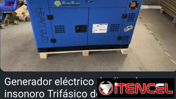 Generador eléctrico de diesel insonoro Trifásico de 12 kw con transfer incluido nuevo en el huacal Transporte incluido