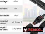 Conector MC4 para panel solar, 1000V, 30 A, IP67, impermeable, macho/hembra, adecuados para cables solares de 14 a 10AWG