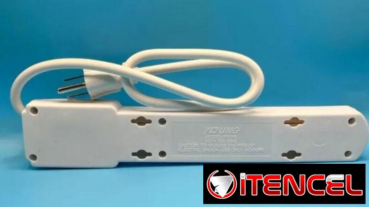 Extensión electrica cable de 1m/ 6 puertos 110V.
