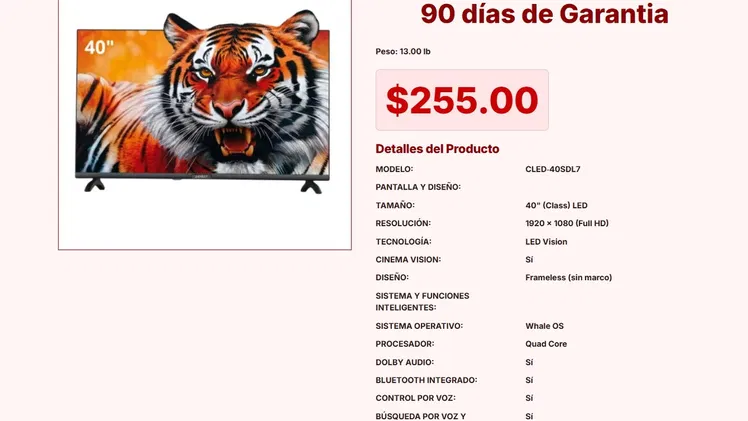 Televisor Sankey 40″ Smart CLED-40SDL7 con Salida de Audio Coaxial $255 VPT#-0289