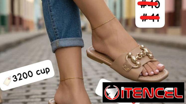 SANDALIAS DE MUJER MODELO DOBLE HEBILLA SEMIREDONDA DORADA BEIGE CLARO