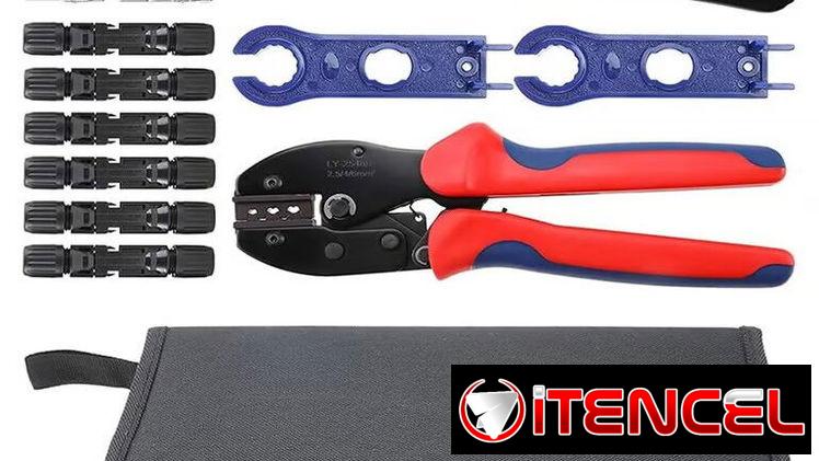 Conectores MC4 Kit de Montaje Completo | Engarzadora, Pelacables de Precisión, Llaves de Montaje, Terminales Metálico