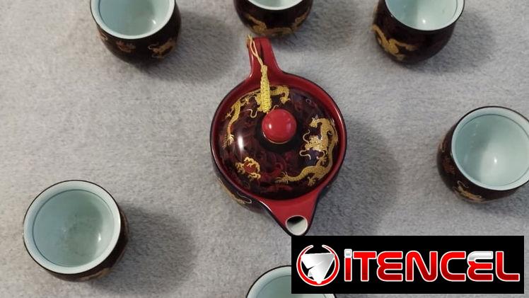 Lindo juego de té decorativo y elegante