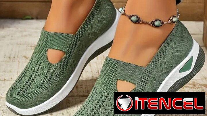 Zapatillas de punto transpirables para mujer – Modelo 2025 (Verde #36) | Accesorios | Nuevo |… | videojuegoshabana.com
