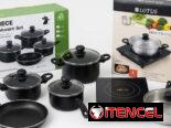 Combo de cocina de inducción + 1 cazuela + set de 7 piezas de cazuelas