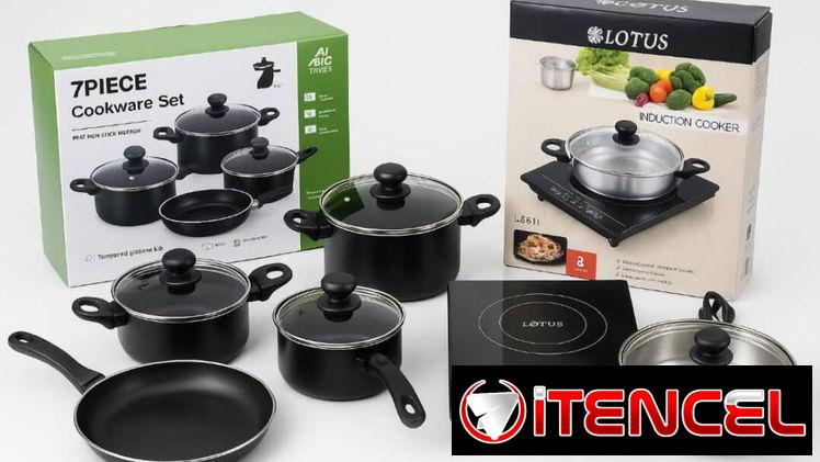 Combo de cocina de inducción + 1 cazuela + set de 7 piezas de cazuelas