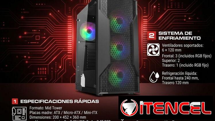 🪭🏴‍☠️Chasis Cougar MX100 4 Fanes RGB Incluidos – 💲85 USD🪆