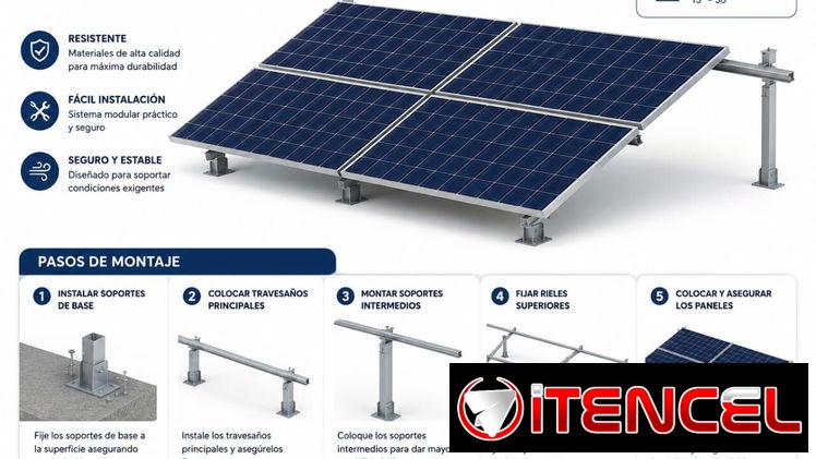 Estructura para 4 paneles
