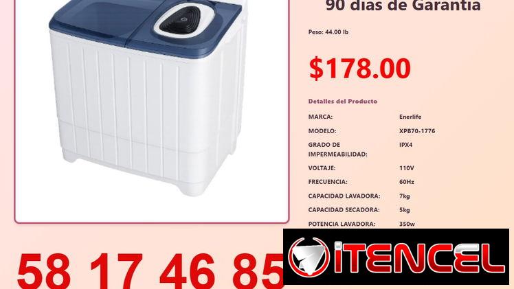 LAVADORA SEMIAUTOMÁTICA ENERLIFE 7KG
