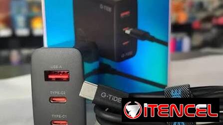 Turbo cargador 67 W con cable Tipo-C a Tipo-C color negro GO671 G-Tide