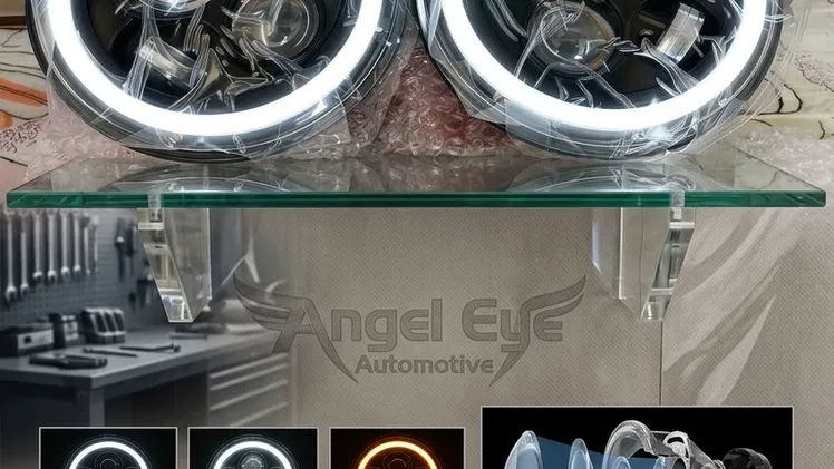 PANTALLAS LED MODERNAS DE 7 PULGADAS  tipo lupas con larga y corta de alta densidad y OJO DE ANGEL INCLUIDO ,ALUMBRAN EN