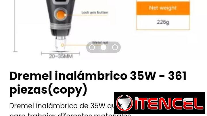 Dremel inalámbrico 35W – 361 piezas(copy). Para trabajar diferentes materiales. Nuevo