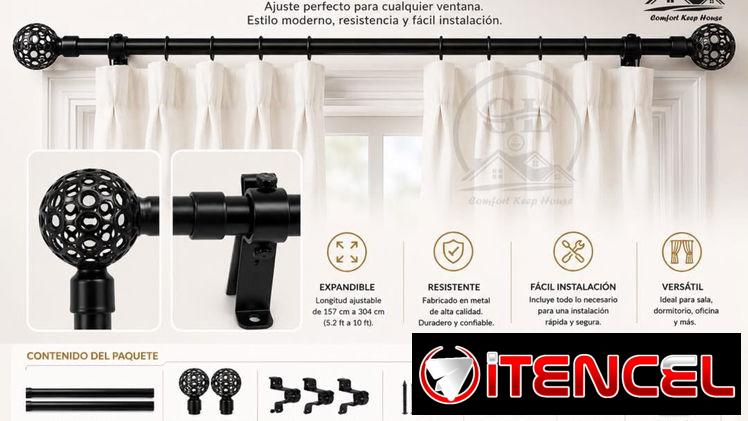 Cortineros expandibles hasta 3 metros