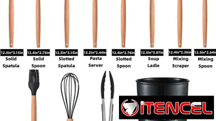 ⭐ Juegos de 12 Utensilios de Cocina de Silicona