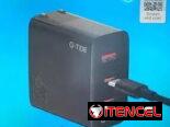 Turbo cargador 67 W con cable Tipo-C a Tipo-C color negro GO671 G-Tide
