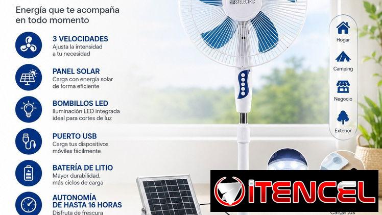 Ventilador recargable de pedestal