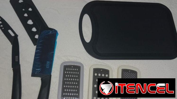 Set de cocina multifuncional/ tabla de cortar/ cuchillos/ ralladores/ cuchillo con fundas