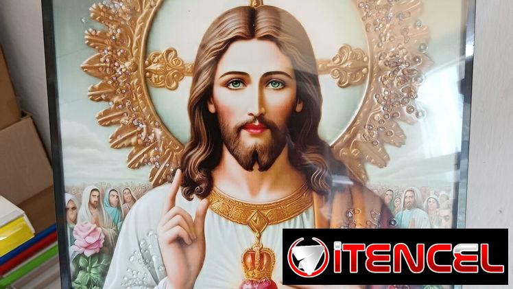 Cuadro de pintura con marco