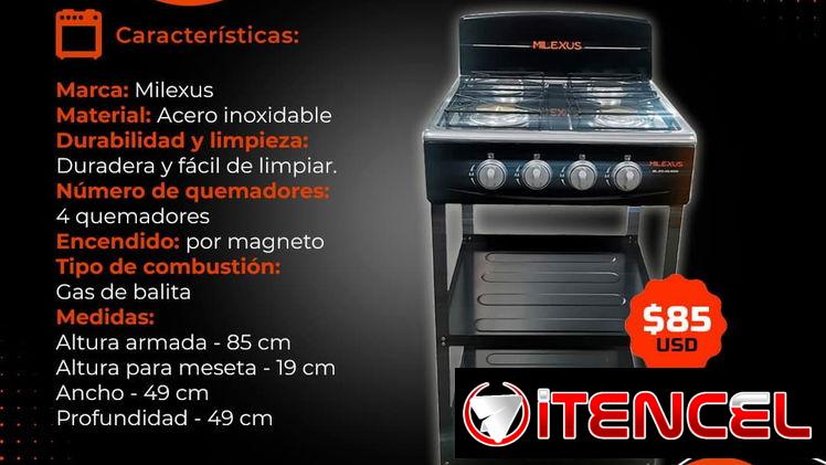 🥘 MILEXUS 🥘 COCINA CON ORGANIZADOR MILEXUS 4 HORNILLAS. MENSAJERÍA CON FACTURA Y GARANTÍA. TLF 54833699