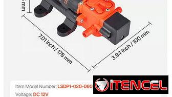 Bomba Presurizadora VEVOR 1.2 GPM 80 PSI 12V DC Autocebante Diafragma 2 Cámaras Para RV Riego Negro